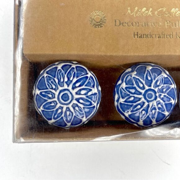 Mileh Collection Set of 6 Ceramic Decorative Pull Knobs NIB - Picture 2 of 3